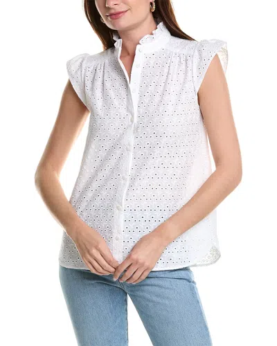 Brooks Brothers Eyelet Blouse In White