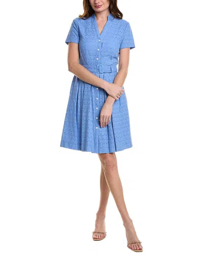 Brooks Brothers Eyelet Shirtdress In Blue
