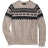 Brooks Brothers Cotton Fair Isle Sweater In Neutral