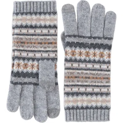 Brooks Brothers Fair Isle Tech Gloves In Gray