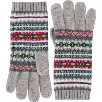 Brooks Brothers Fair Isle Tech Gloves In Gray