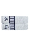 Brooks Brothers Fancy Border 2-pack Turkish Cotton Bath Towels In Silver