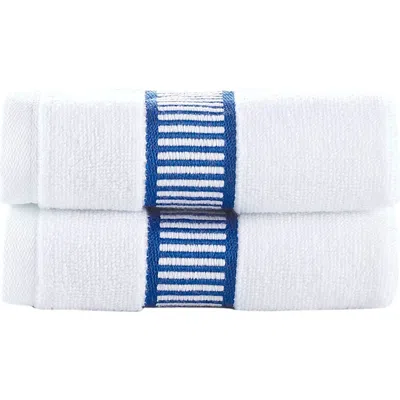 Brooks Brothers Fancy Border 2-pack Turkish Cotton Washcloths In Blue