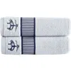 Brooks Brothers Fancy Border 2-pack Turkish Cotton Washcloths In Silver