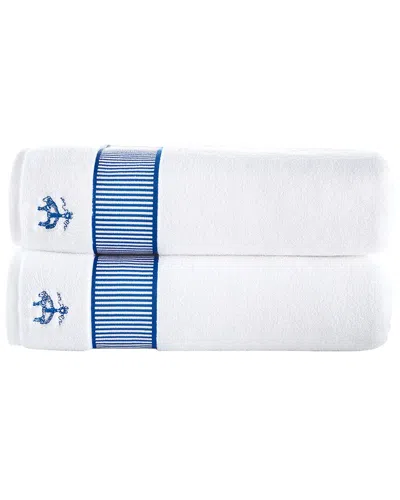 BROOKS BROTHERS BROOKS BROTHERS FANCY BORDER 2PC BATH SHEETS