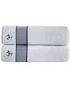 Brooks Brothers Fancy Border 2pc Bath Sheets In Silver