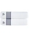 Brooks Brothers Fancy Border 2pc Bath Sheets In Silver
