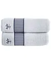 Brooks Brothers Fancy Border 2pc Bath Towels In Silver