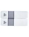 Brooks Brothers Fancy Border 2pc Bath Towels In Silver