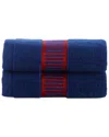 Brooks Brothers Fancy Border 2pc Wash Towels In Navy