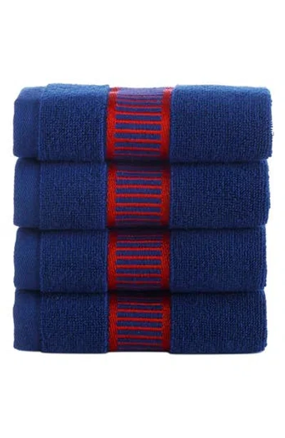 Brooks Brothers Fancy Border 4-piece Towel Set In Blue