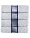Brooks Brothers Fancy Border 4pc Wash Towels In Silver