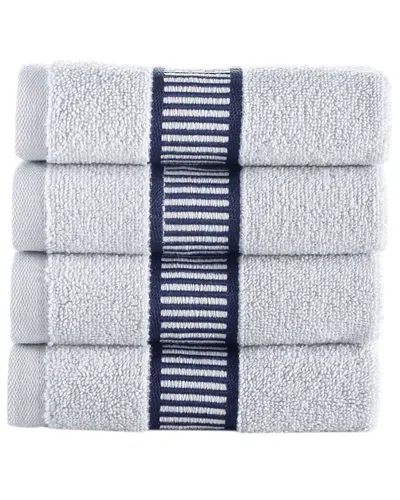 BROOKS BROTHERS BROOKS BROTHERS FANCY BORDER 4PC WASH TOWELS