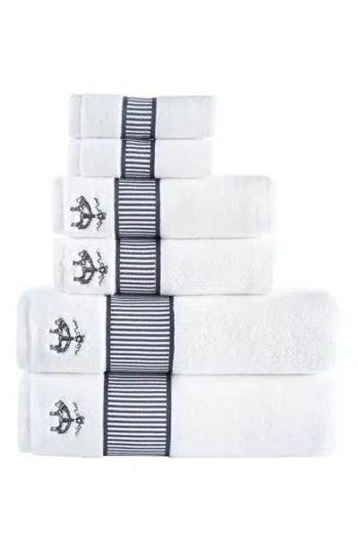 Brooks Brothers Fancy Border 6-piece Towel Set In White