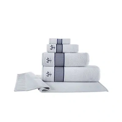 Brooks Brothers Fancy Border Bath Mat In Silver