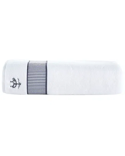 Brooks Brothers Fancy Border Bath Towel In Silver
