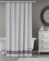 Brooks Brothers Fancy Border Shower Curtain In Silver