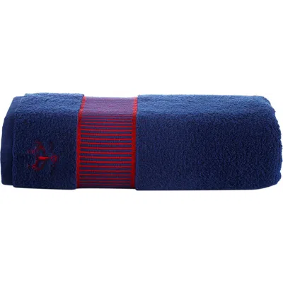 Brooks Brothers Fancy Border Towel In Blue