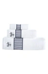 Brooks Brothers Fancy Border Turkish Cotton 3-piece Towel Set In Anthracite