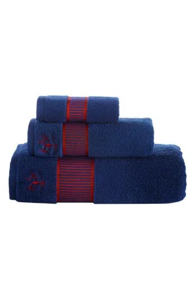 Brooks Brothers Fancy Border Turkish Cotton 3-piece Towel Set In Blue