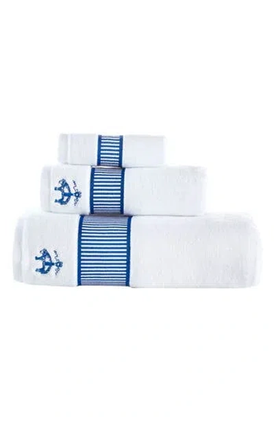 Brooks Brothers Fancy Border Turkish Cotton 3-piece Towel Set In Royal Blue