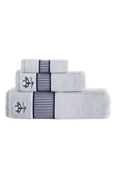 Brooks Brothers Fancy Border Turkish Cotton 3-piece Towel Set In Silver