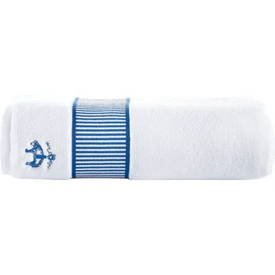 Brooks Brothers Fancy Border Turkish Cotton Bath Sheet In Royal Blue