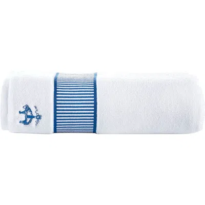 Brooks Brothers Fancy Border Turkish Cotton Bath Towel In Blue