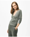 Brooks Brothers Faux Wrap Sweater In Silk Blend In Grey
