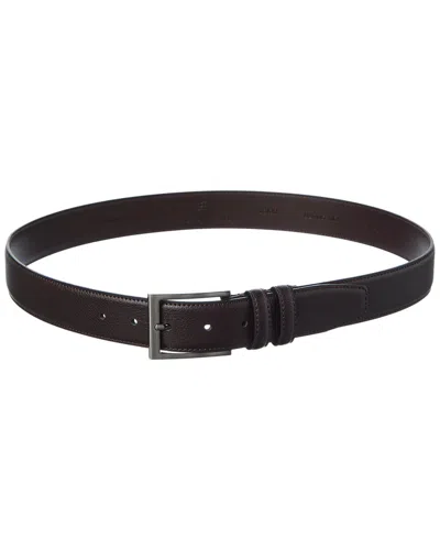 Brooks Brothers Feather Edge Textured Leather Belt In Black