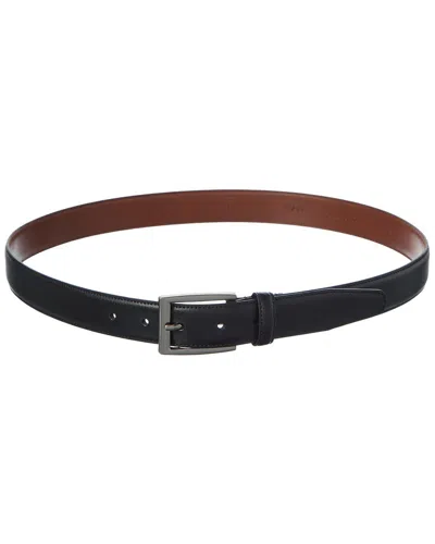 Brooks Brothers Feather Edge Textured Leather Belt In Black
