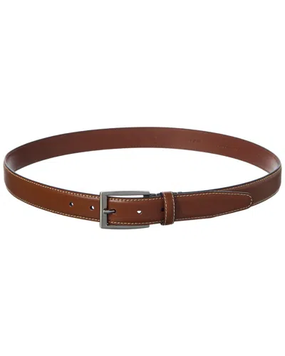 Brooks Brothers Feather Edge Textured Leather Belt In Brown