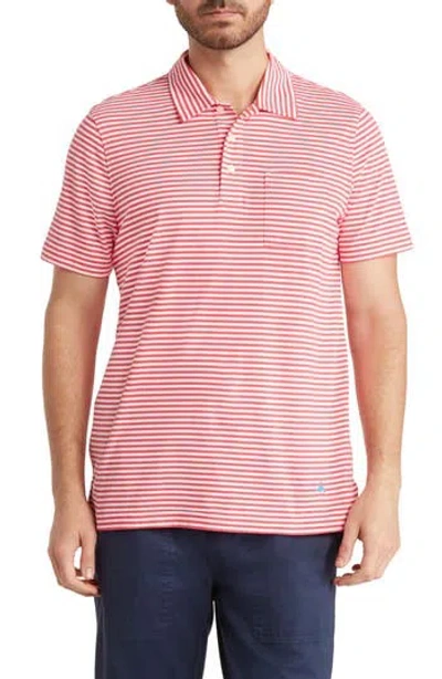 Brooks Brothers Feeder Stripe Polo In Red/white