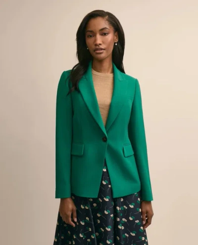 Brooks Brothers Fine Crepe Peak-lapel Jacket In Alpine Green