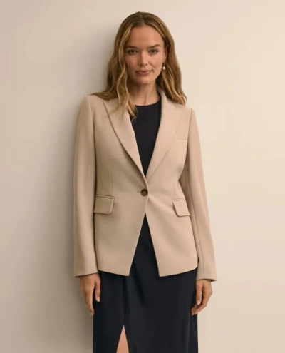 Brooks Brothers Fine Crepe Peak-lapel Jacket In Brown