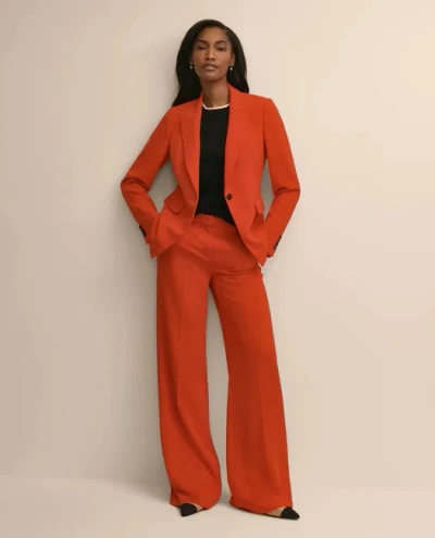 Brooks Brothers Fine Crepe Peak-lapel Jacket In Red