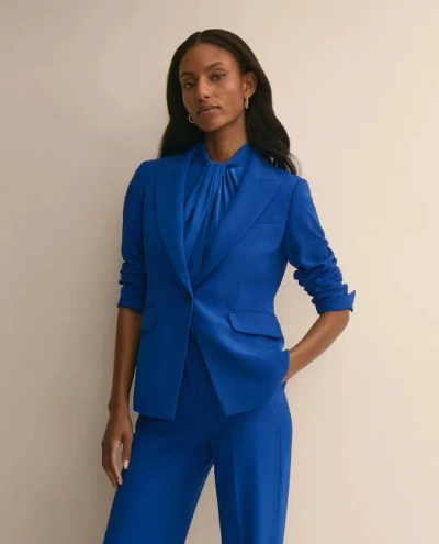 Brooks Brothers Fine Crepe Peak-lapel Jacket In Blue