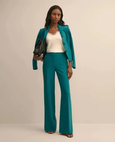 Brooks Brothers Fine Crepe Wide-leg Pant In Green