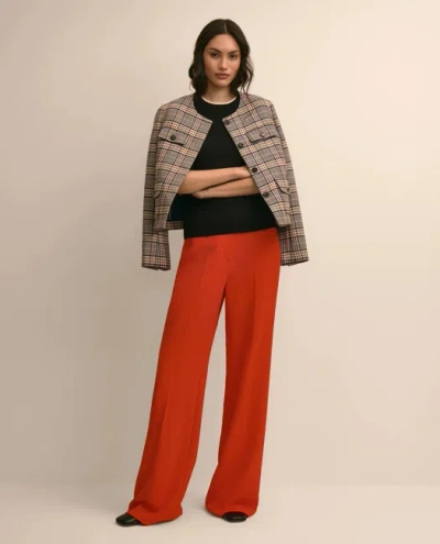 Brooks Brothers Fine Crepe Wide-leg Pant In Red