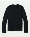Brooks Brothers Fine Merino Wool Crewneck Sweater In Black