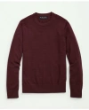 Brooks Brothers Fine Merino Wool Crewneck Sweater In Burgundy