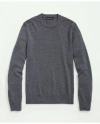 Brooks Brothers Fine Merino Wool Crewneck Sweater In Grey Heather