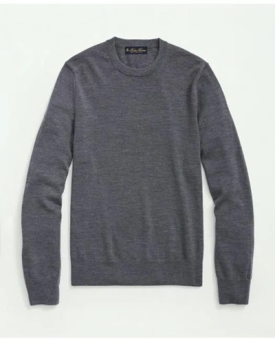 Brooks Brothers Fine Merino Wool Crewneck Sweater In Grey Heather