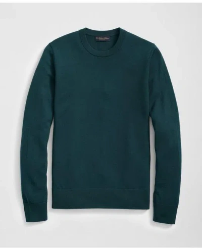 Brooks Brothers Fine Merino Wool Crewneck Sweater In Medium Green
