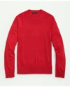 Brooks Brothers Fine Merino Wool Crewneck Sweater In Red