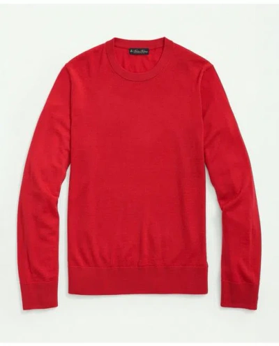 Brooks Brothers Fine Merino Wool Crewneck Sweater In Red