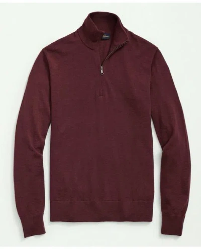 Brooks Brothers Fine Merino Wool Half-zip Sweater | Burgundy | Size 2xl
