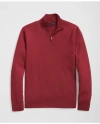 Brooks Brothers Fine Merino Wool Half-zip Sweater In Red