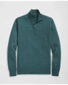 Brooks Brothers Fine Merino Wool Half-zip Sweater In Teal