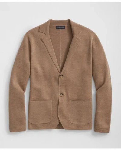 Brooks Brothers Fine Merino Wool Sweater Blazer In Camel